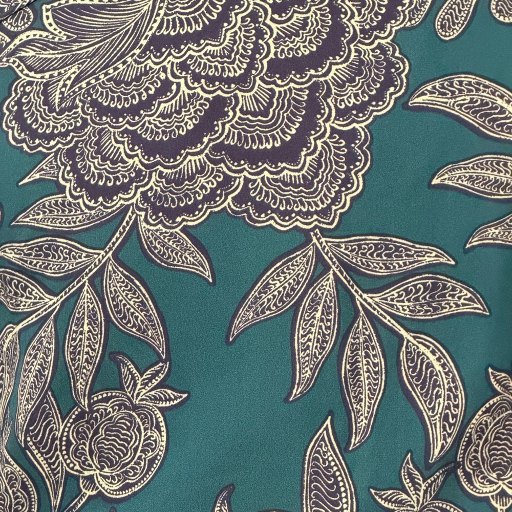 Ryegrass Teal Floral Pleated Midi Dress NWT Small - Picture 9 of 9